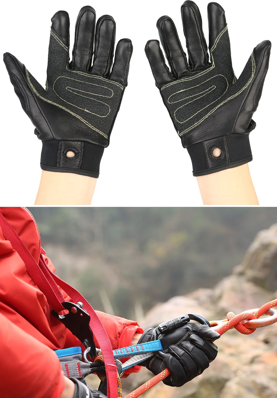 Outdoor-Handschuhe Downhill-Truppen Rettungsteam Training Seil Drop Caving Voll finger handschuhe Xinda Srt Ausrüstung – Detail 4