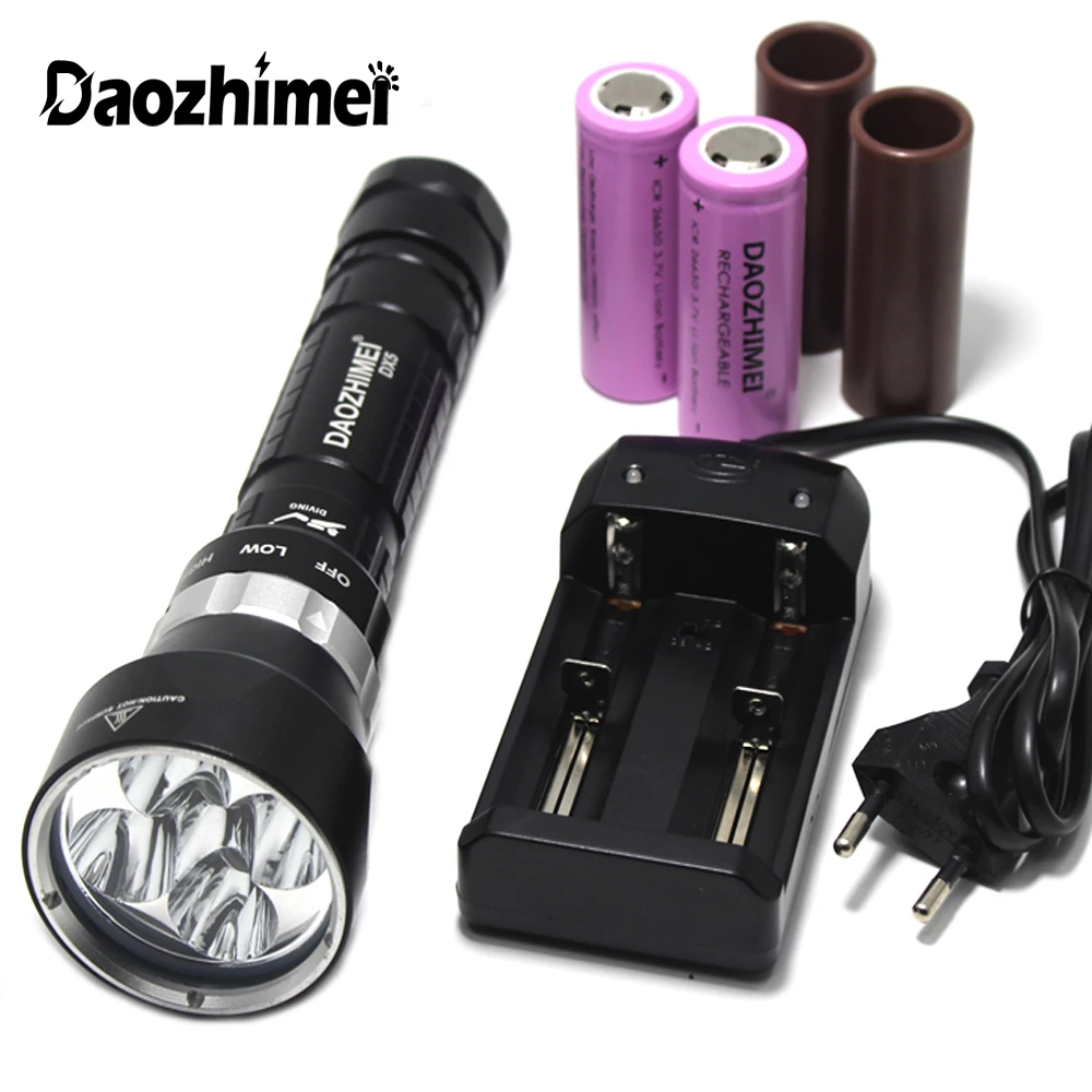 

8000 Lumen 5 x XML L2 LED Diving Flashlight Torch Underwater 200M Waterproof LED Flash Light Lantern Torch