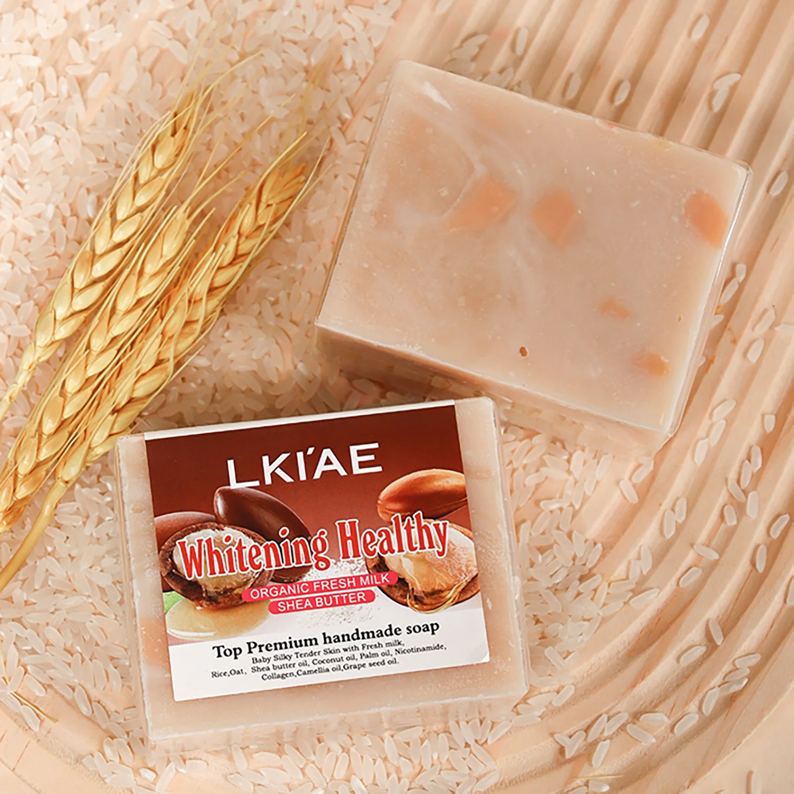 Whitening Organic Fresh Milk Soap, Handmade Oat Soap Bar For Face, Deep Cleansing, Smooth Skin With Shea Butter, Oats, 150g