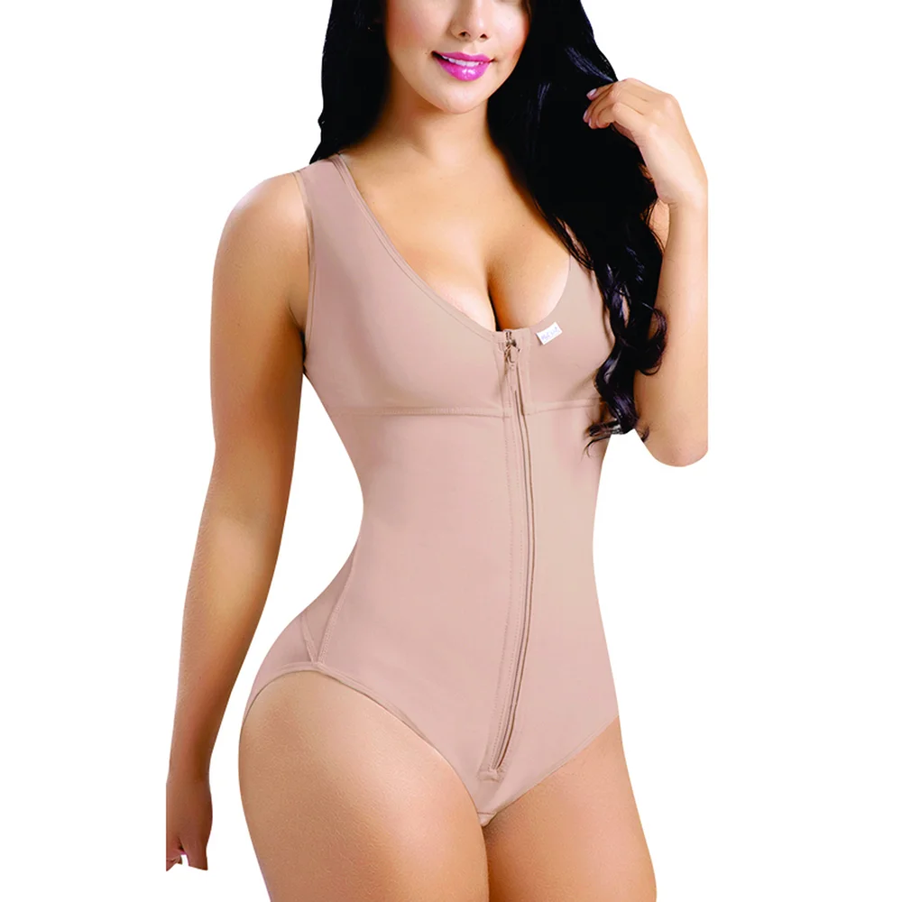 Fajas Colombianas Women's One Piece Shapewear with Zipper Full Body Shapewear Underwear Postpartum Tummy Control Slimming Thongs