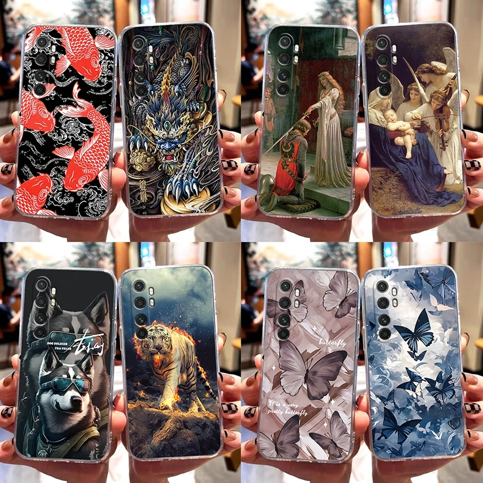 Custodia Per Smartphone Per Xiaomi Mi Note 10 Lite Cover Trasparente Per Xiaomi Mi Note 10 Lite Custodia Morbida Antiurto Per Cartoni Animati Di Moda 