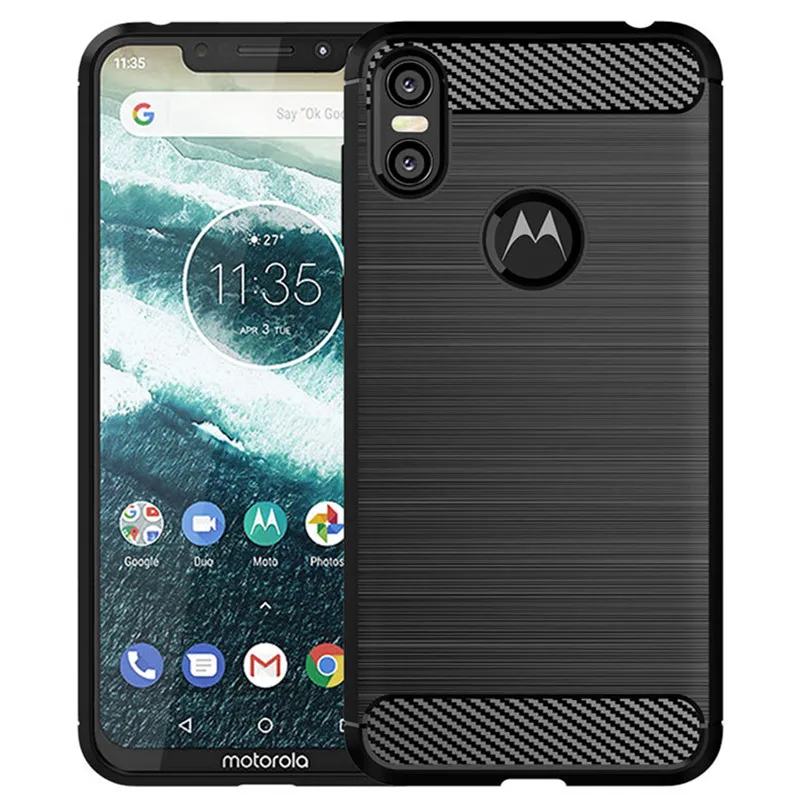 Shockproof Carbon Fiber Brushed Texture Silicone Phone Case