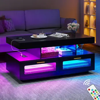 LED Coffee Table Charging Station 1