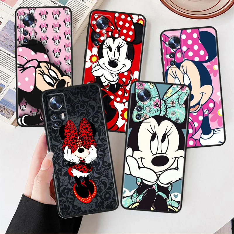 

Disney Minnie Mouse Cute Phone Case For Xiaomi Mi 13 10S 10 9T 9SE 8 Mix Play A3 A2 A1 CC9E Note 10 Lite Pro Black Cover