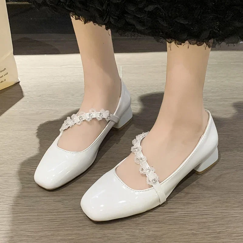 

Женские туфли-лодочки на высоком каблуке, с квадратным носком