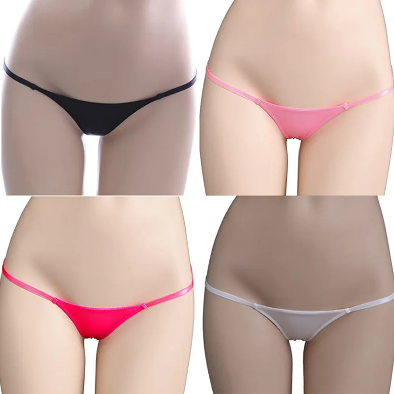 

Ice Silk Women Thong Panties Low Waist Female Bikini Brief Thong Underpant Sexy Mini Women G-String Knicker Intimate Underwear