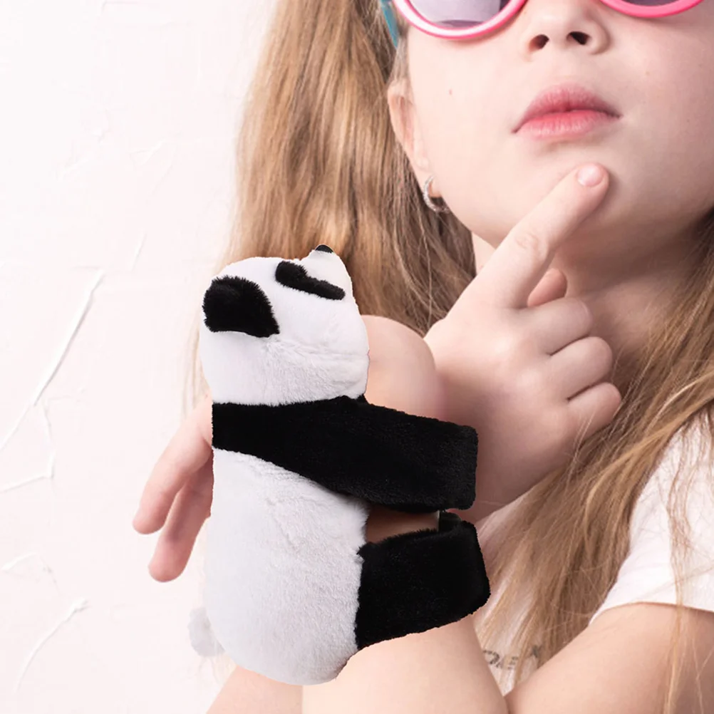 

2pcs Stuffed Animal Slap Bracelet Plush Panda Slap Band Wrist Band Stuffed Animal Hugger Party Favor