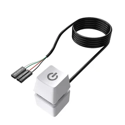 RGB LED Power Switch Cable for Gaming Desktop PC Setup (WHITE)