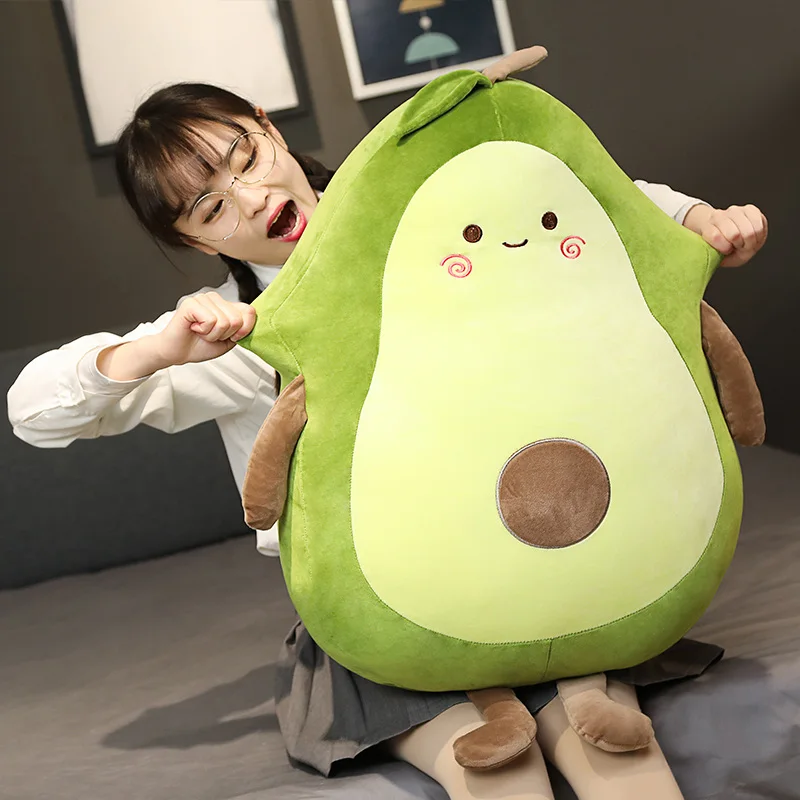 53~115cm NEW Happy Squishy Stuffed Avocado Doll Soft Green Fruit Plant Plush Toy Snuggle Buddy Xmas Gift 3