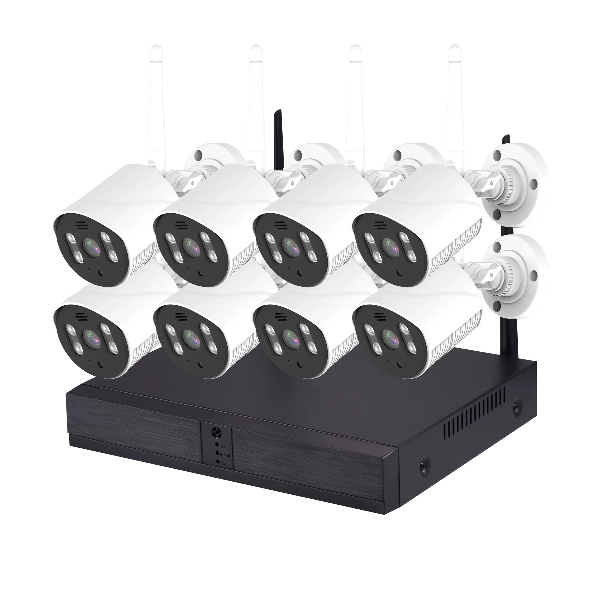 3MP 1296P iCsee APP 4CH 무선 NVR 키트 풀 컬러 비디오 IP 카메라 레코더