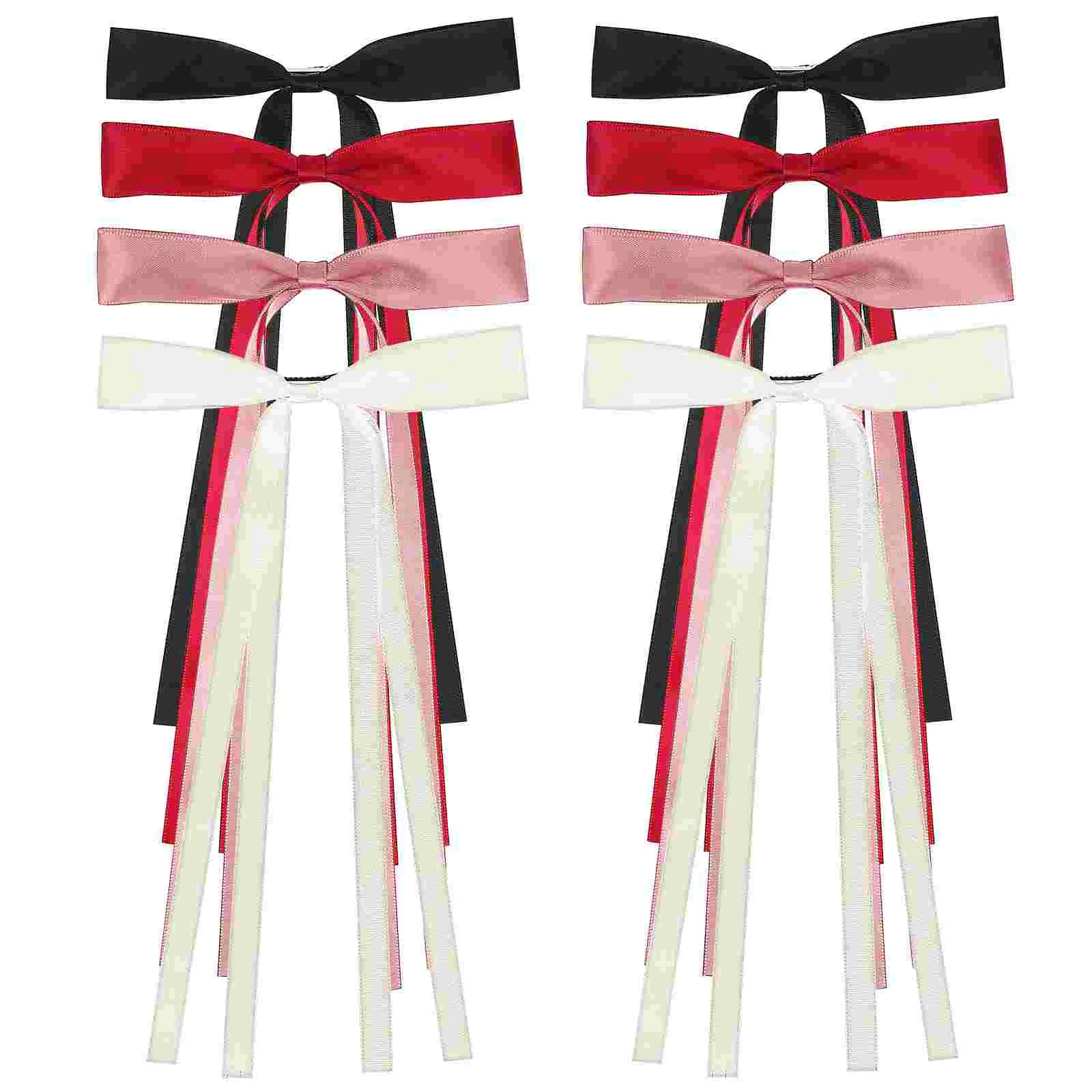 

8 Pcs Bow Hairpin Ribbons for Women Bows Barrette Clips Girls Tie Accessories Women's