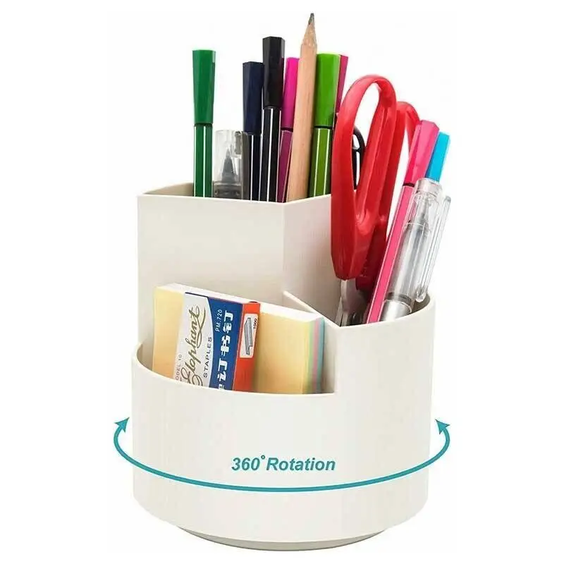 Rotating Desktop Makeup Brushes Organizer Cosmetic Storage Box Portable Lipstick Eyeliner Holder Skincare Pen Organizer Stand 5