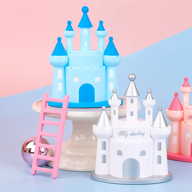 

Princess Castle Happy Birthday Decoration Home Dinner Baking Cupcake Cake Topper Cake Flags Event Party Supplies Love Gift