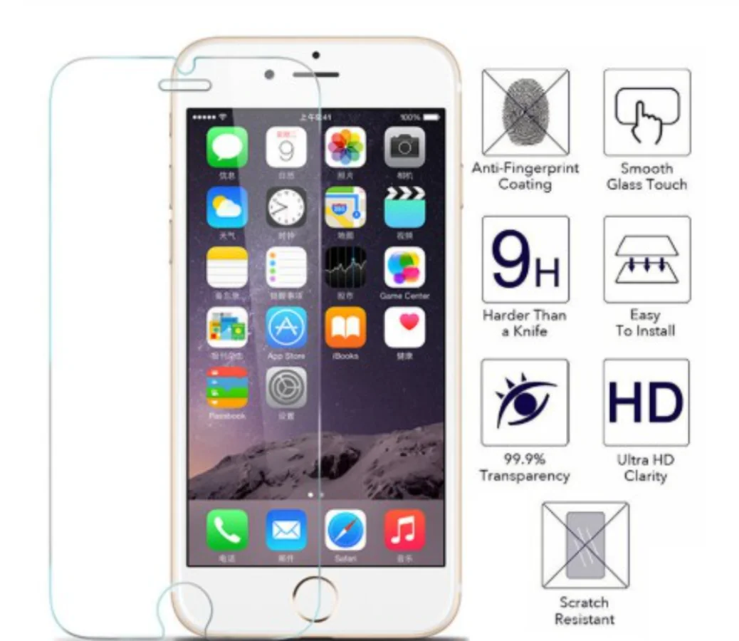 9h Schutz folie aus gehärtetem Glas für iPhone se 6 7 8 plus x xs max xr 11 12 13 14 pro max — изображение 4