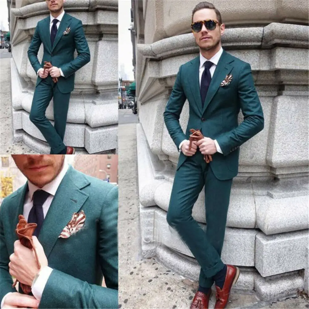 

2 Pieces Fashion High Quality Groom Suit For Wedding Two Button Business Formal Prom Wedding Tuxedos Man Blazer Suit Custom Made