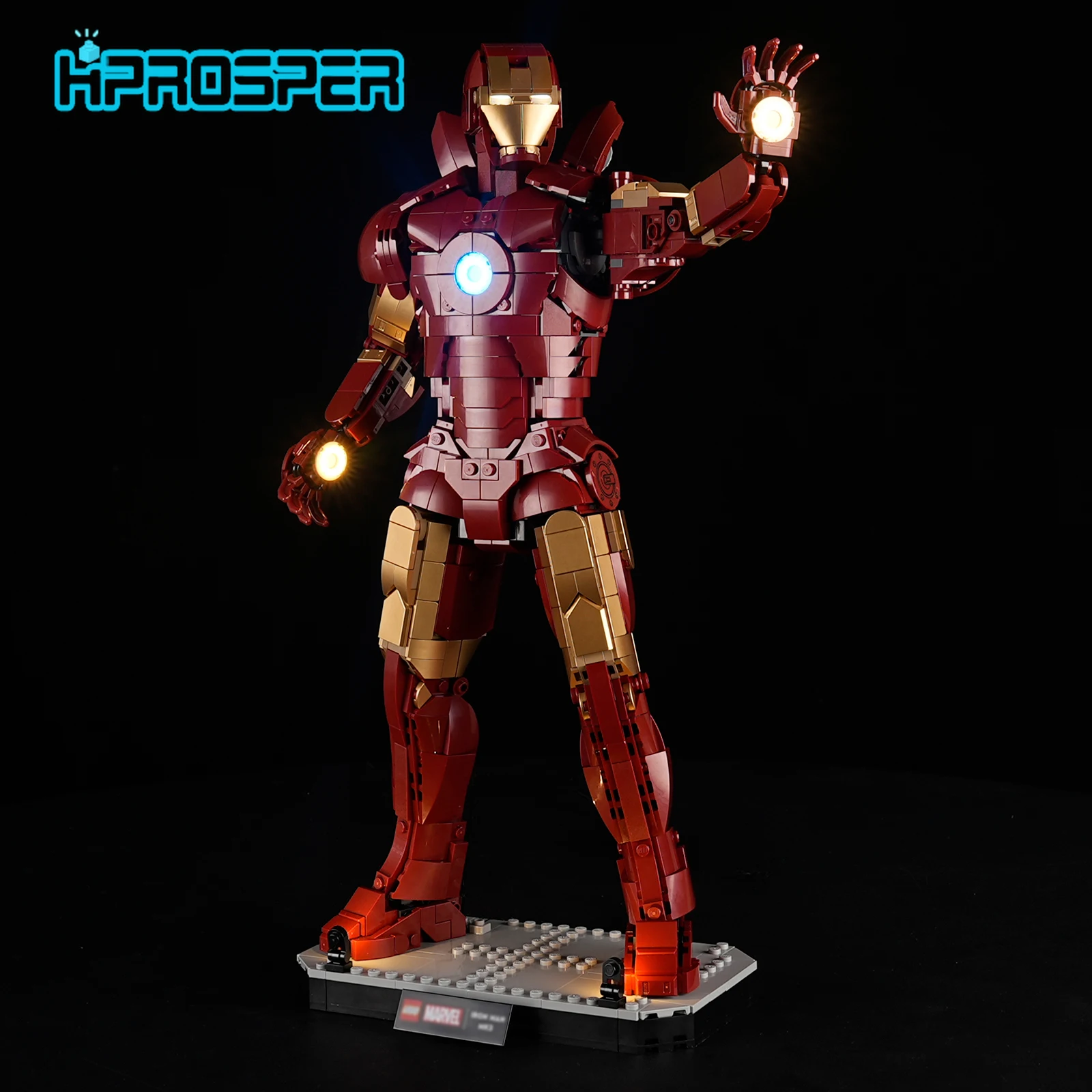 HPROSPER Illuminazione a LED 5V (senza modello) per Lego 76344 Super Heroes Marvel Iron Man Mark 3 Edizione da collezione con scatola per batterie