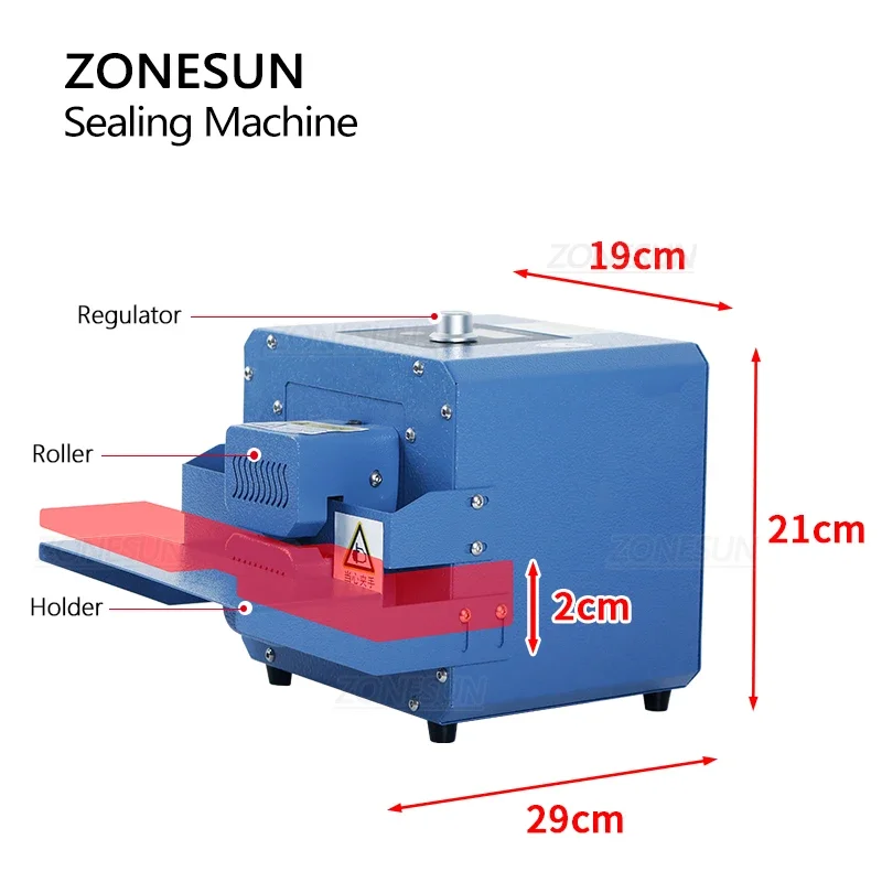 Bag sealer Portable bag sealer roller Sealing machine Aluminum foil composite plastic film PE coated paper Food packaging ZS-GLF1
