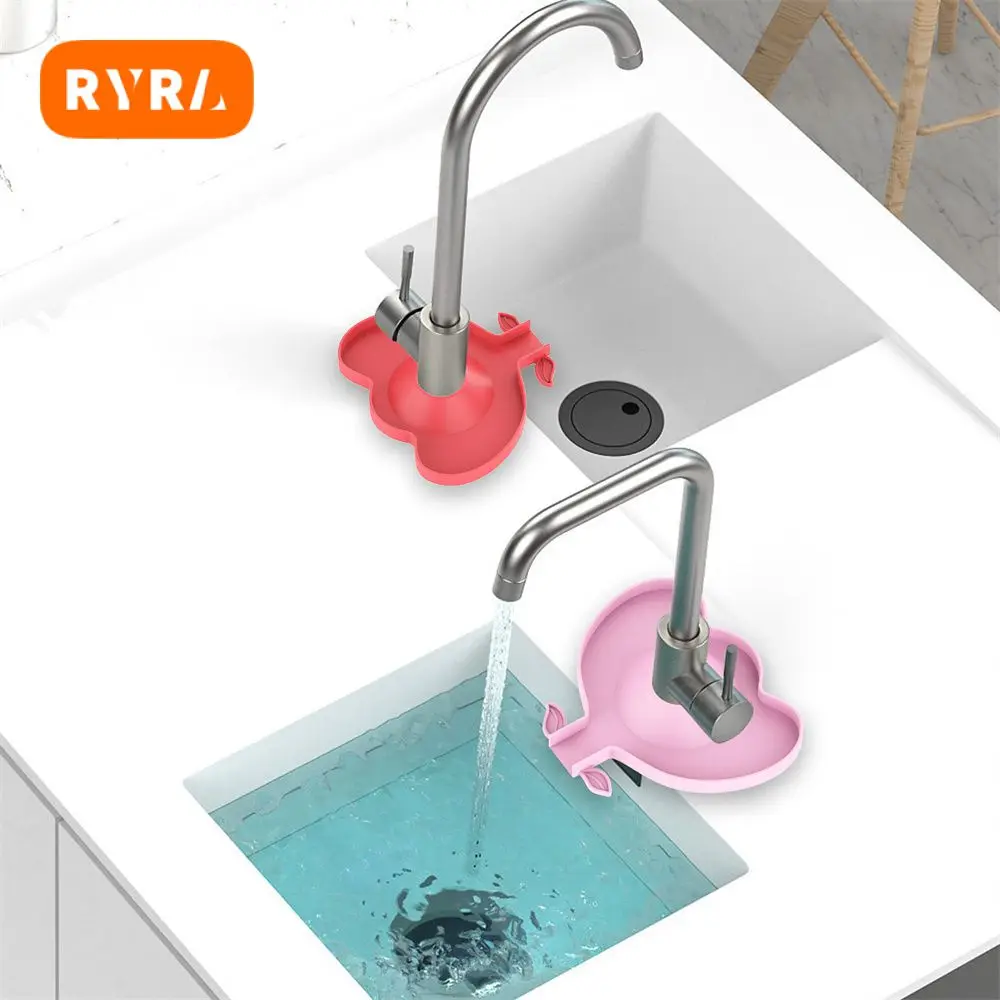 Silicone Faucet Guard Drain Mat Anti-splash Household Kitchen Bathroom Countertop Storage Rack Washbasin Splash-proof Sink Mat