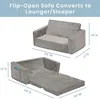 Delta Children Perfect Extra Wide Convertible Sofa to Lounger-Comfy 2-in-1 Flip Open Couch/Sleeper for Kids, Grey 3
