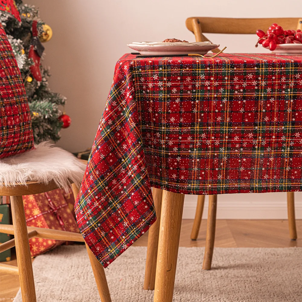 Christmas Tablecloth for Holiday Parties Banquets Restaurants Kitchen Decoration