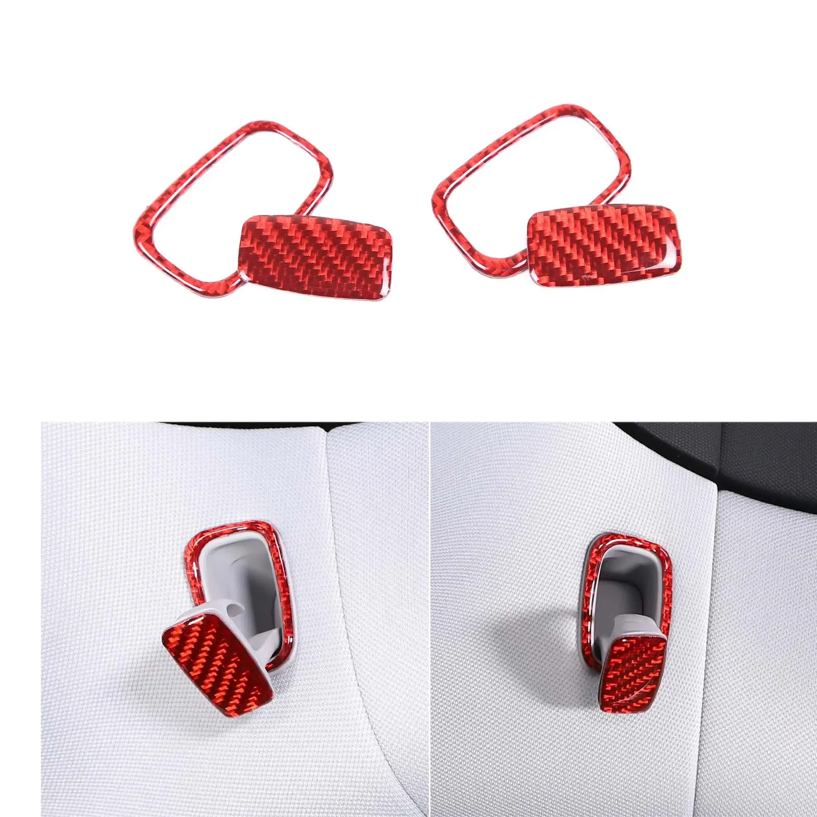 

For Tesla Model 3 2023+ Car Rear Roof Hook Stickers Accessories Soft Carbon Fiber Interior Accessories