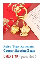 Brass Dragon Head Whistle Car Keys Chains Pendants Outdoor Survival Tools Whistles Necklaces Keychains Charm