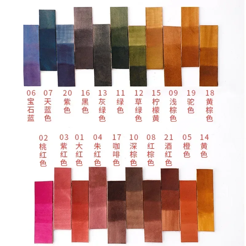 Leather Alcohol Dyes 21 Colors 30ml Vegetable Tanned DIY Handmade