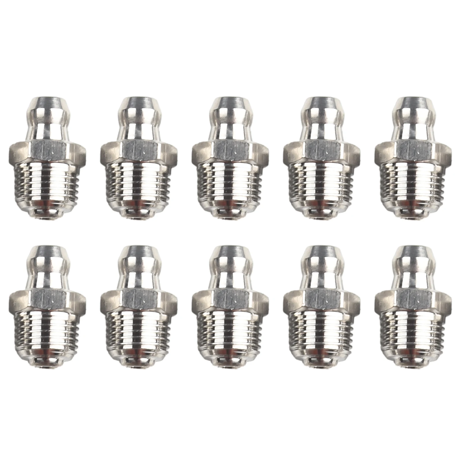 10pcs Industrial Strength Stainless Steel Grease Fitting M10 x 1mm Thread Suitable for Various Mechanical Equipment grease nipple fitting