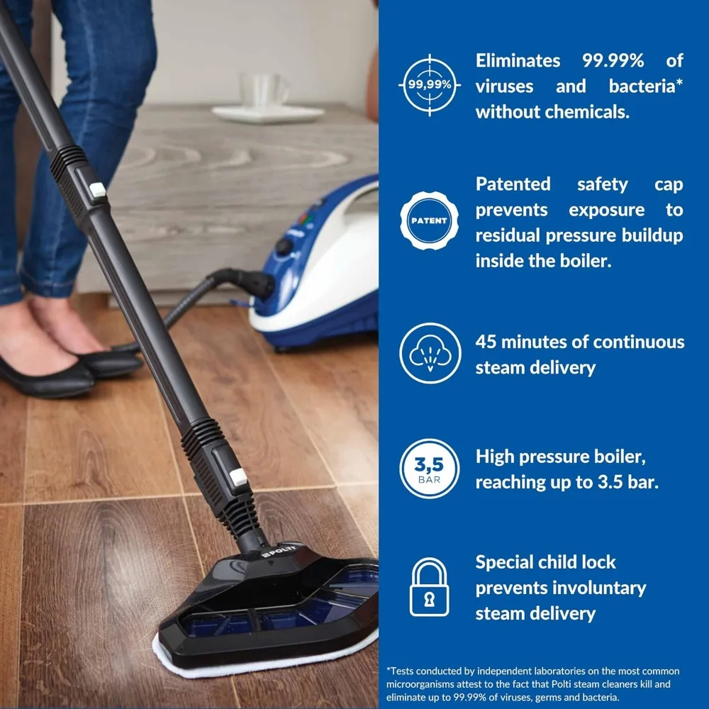 Vaporetto Smart Steam Mop and Steam Cleaner for Cleaning and Sanitizing with 12 Attachments Works for Tile Floor with Grout, 3