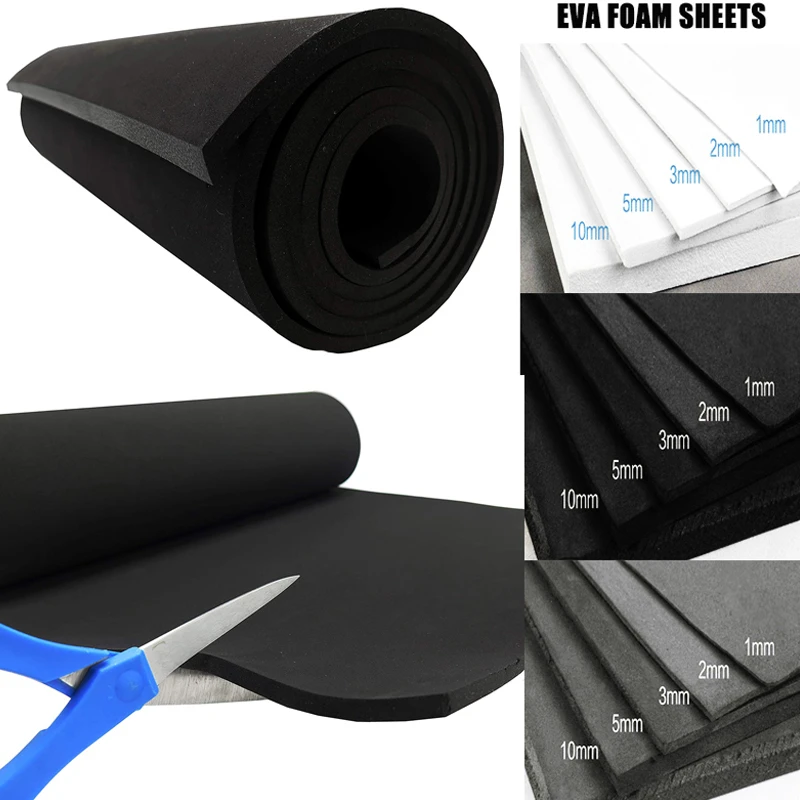 1pcs Thickness 1/2/3/5/10mm Eva Foam Sheets Sound Absorbing Noise Spone