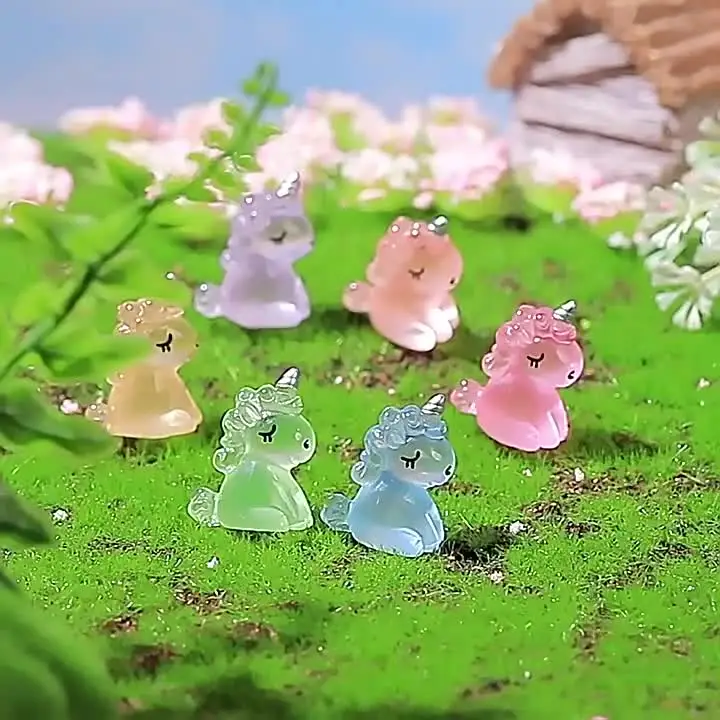 Figuras De Caballos De Unicornio En Miniatura YONGSHENG, Decoraciones De Jardín De Hadas, 4 Piezas | En Línea