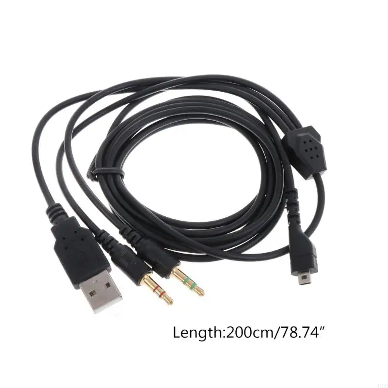 97QB 2m RGB USB Cable PVC Line Replacement Wire For SteelSeries Arctis 3 5 7 Pro Headphones Replacement Part Repair