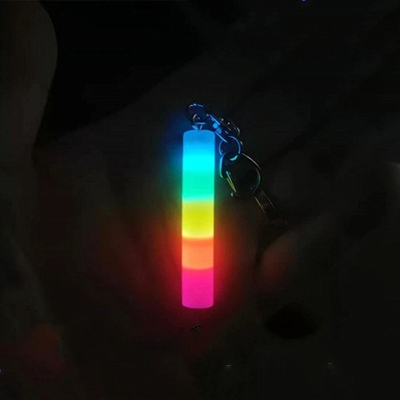 Colorful Stick Luminous EDC Pendant Resin Self-luminous Signal Marker Key Chain Non-tritium Tube Creative Bag Hanging Buckle