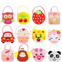 

Handmade DIY Kawaii Animal Shape Non-Woven Gift Tote Bag Treat Bags with Handles Party Favors Birthday Holiday Kids Toy Gift