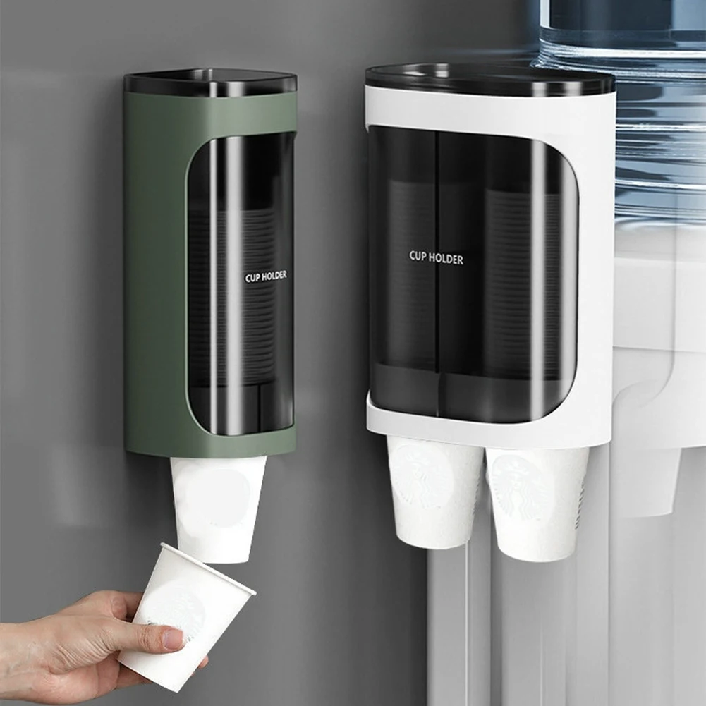 Disposable Cup Holder Water Dispenser Storage Paper Cup Rack Space-Saving Taker Automatic Dropper Organizer For Home cup storage holder paper cup dispenser