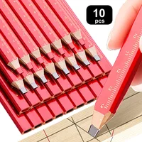 1/5/10pcs carpenter's pencil thick core black pen special marking pen DIY with scale carpenter's tool pen stationery marking pen 1