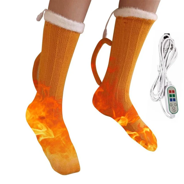 Chaussettes Chauffantes Électriques Unisexes, Chaussettes Chauffantes À  Température Réglable Rechargeable Pour L'hiver, Pour Le Camping Et Le Ski -  Chaussettes De Sport - AliExpress