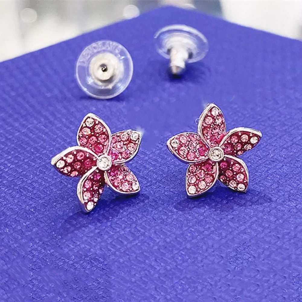 2025 New Trend Fine Party Jewelry Sets Charming Yellow Pink Sunflower Crystal Pendant Women's Necklace Bracelet Earrings Ring 4