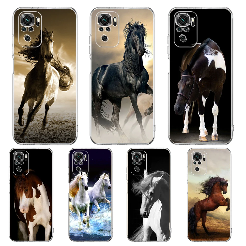Elegant Horse Design Transparent Phone Case - Durable TPU Protective Shell