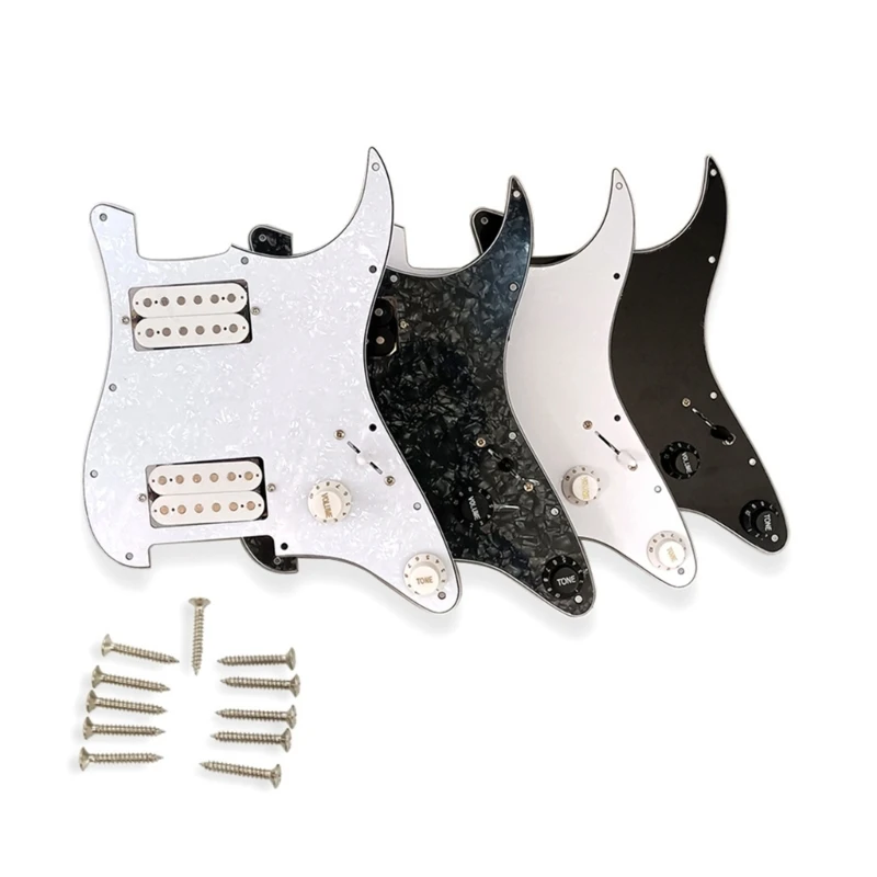 

11UE 11 Hole Loaded Prewired Guitar Pickguard Guard Plate with HH Pickups for Guitar Strings Parts and Installation Tool Set