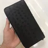 2024 New Fashion Business Men's Wallets Ostrich Skin Genuine Leather Long Organizer Wallet Boy Brand Luxury Card Holder Purse 4