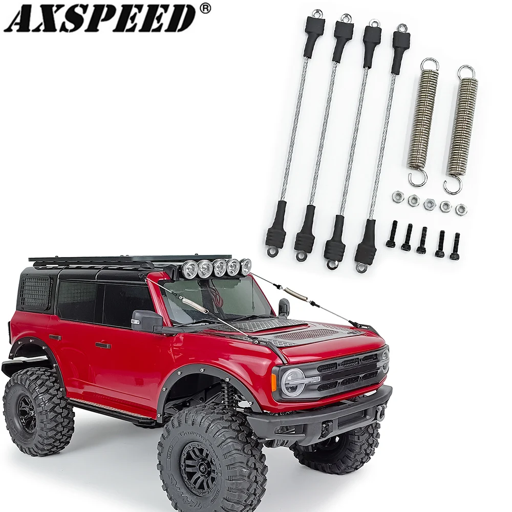 Axspeed Rc Auto Parti Modificate Corda D'Acciaio Dual Pull Steel Crossing Wire Spring Ring Rope Per 1/10 Trx4 Bronco Accessori