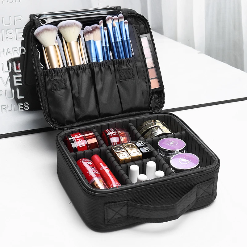 Bolsa de cosméticos de gran capacidad para mujer, estuche de maquillaje de  viaje profesional, nueva actualización, superventas - AliExpress