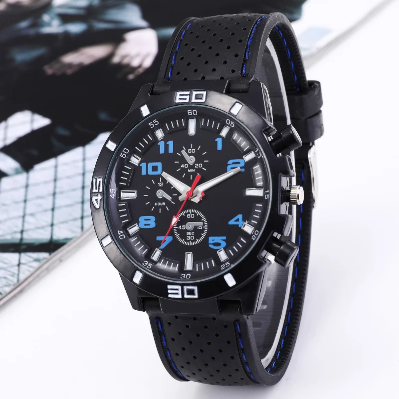 Hot Sale Fashion Military Sport Watches Men Black Silicone Band Quartz Wristwatches Men Best Gifts Cheap Price Dropshipping 6