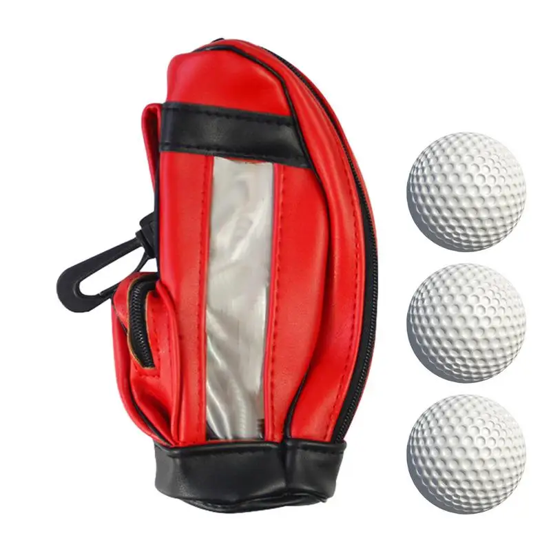 

Golf Accessory Bag Pouch Waterproof PU Golf Pouch Bag For Men With Zipper Closure Portable Golf Pouch Reusable Ball Bag For