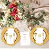 50Pcs Charger Plates, Round Gold Salad Reef Plate for Dinner Plates,Wedding,Party Elegant Decoration 6
