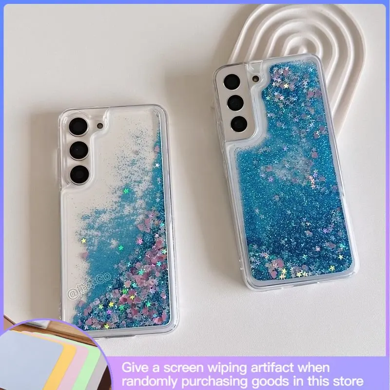 

Роскошный прозрачный чехол для телефона с сыпучим песком, подходит для Samsung Galaxy S23 S22 Ultra S21 S20 FE Note 20 10 Plus, противоударный мягкий чехол