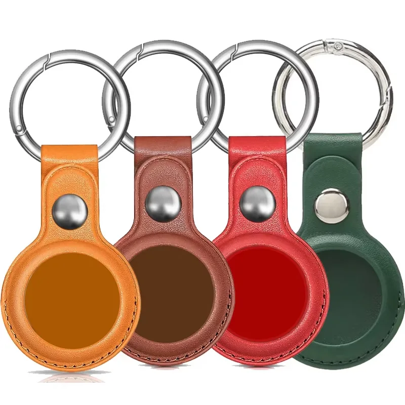 Premium PU Leather Keychain Case for Airtag Tracker - Protective & Stylish Cover
