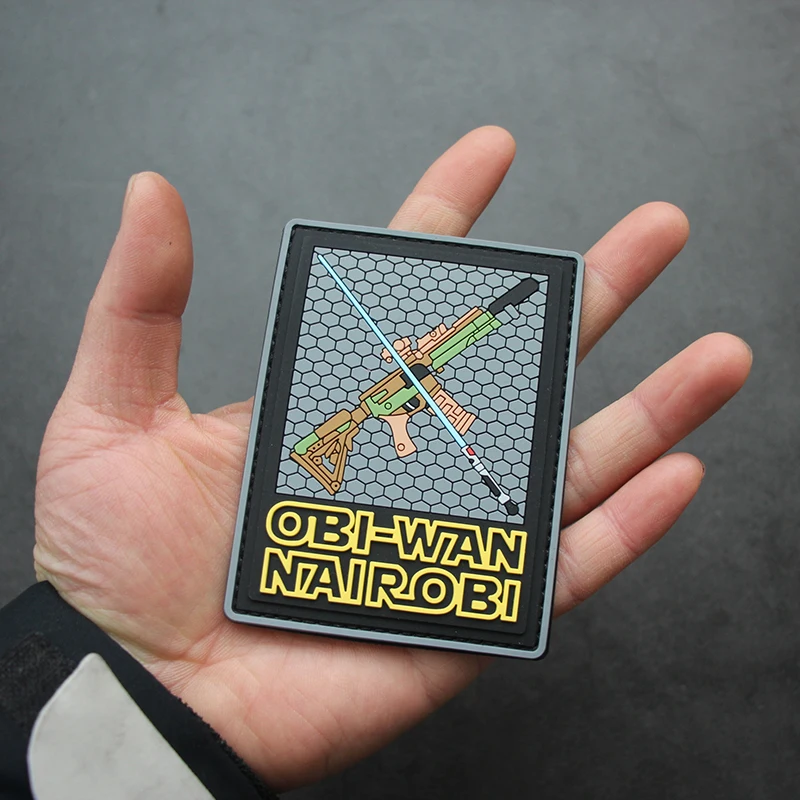 Toppe Tattiche In Gomma PVC OBI Wan Nairobi - Emblemi Militari Con Velcro | Decorazioni Per Giacche, Zaini, Cappelli | 9 X 6.8 Cm | Fissaggio Adesivo O Cucito