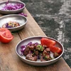 Keith Titanium Plate Camping Titanium Dishes Saucer Outdoor Tableware Camping Plates Cutlery 6